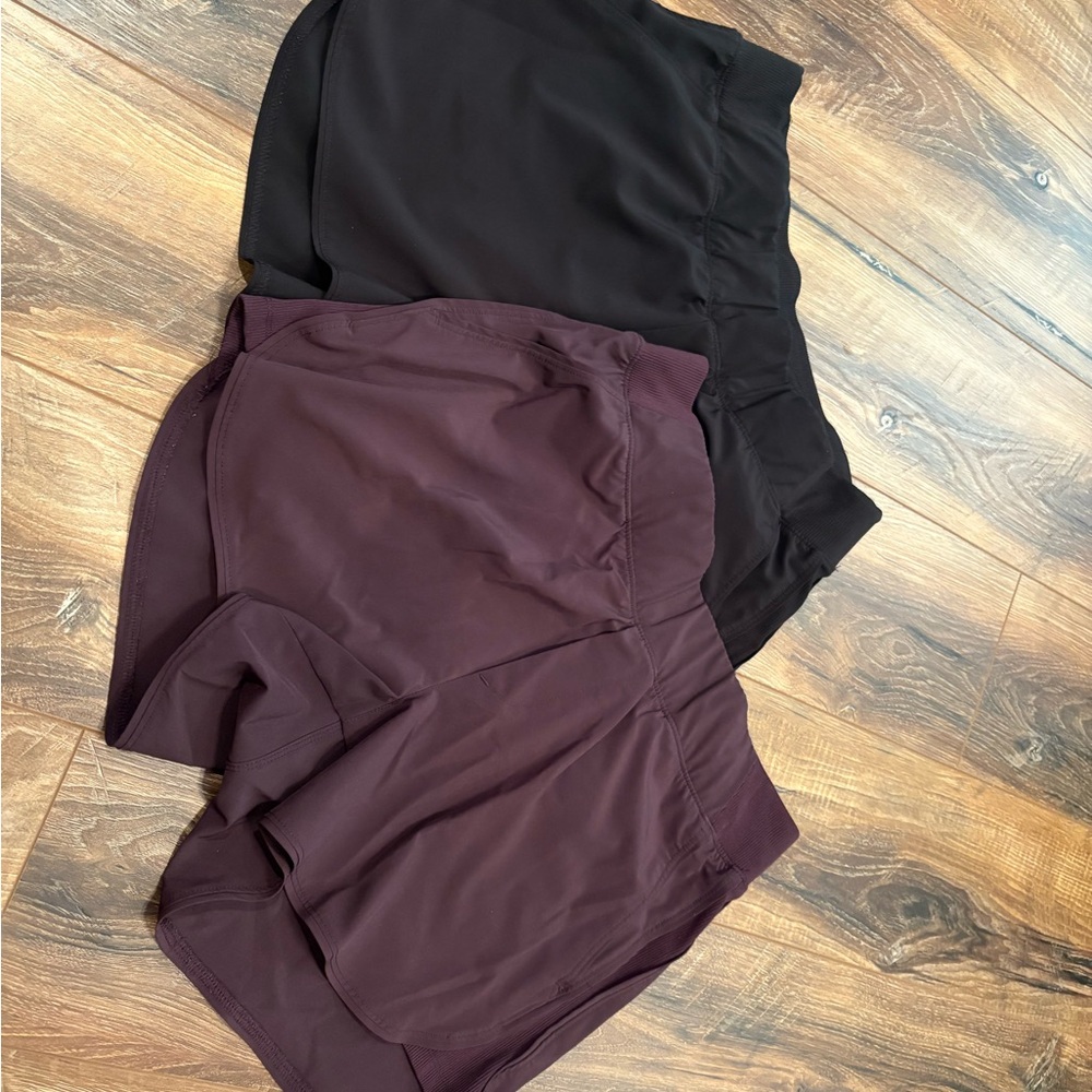 Women's Athletic Shorts - Black and Burgundy Sz M Set of 2